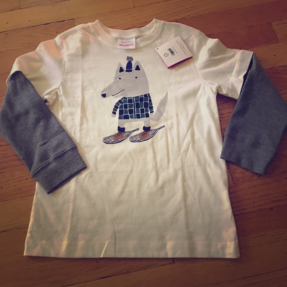 Hanna Andersson crampon Fox layer tee 120 6-7 NWT